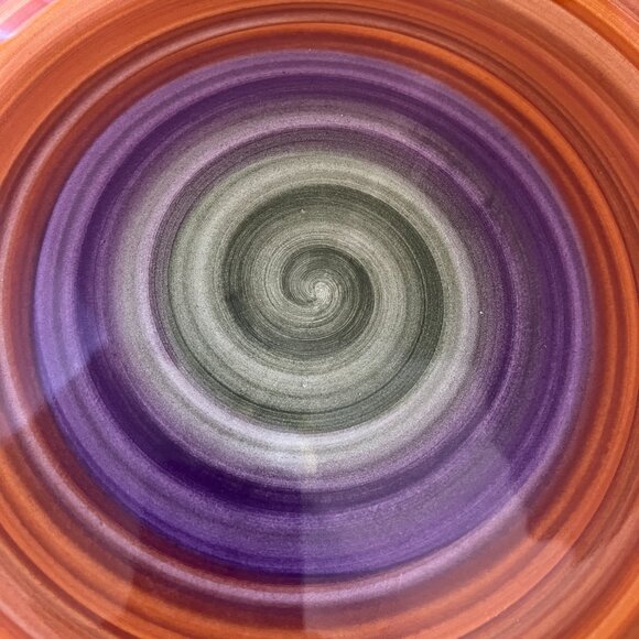 Vtg Italian Made World Market Painted Ceramic Bowl Large 12" Serving Decorative - Picture 2 of 6